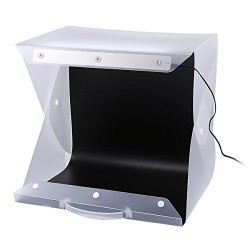 Valise studio à LED 25x25cm USB incl. 3 fonds