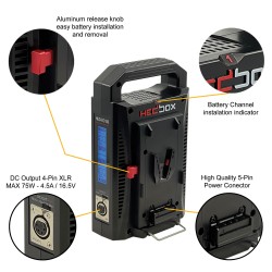 Hedbox Doppelladegerät V-Mount HED-DC150V