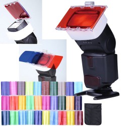 Set 30 gélatines filtres colorés pour flash cobra Nikon Canon