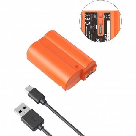 SmallRig batterie rechargeable USB-C EN-EL15c pour appareil photo (orange) - 4966