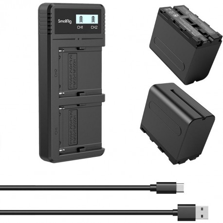 SmallRig kit 2x batterie et chargeur pour Sony NP-F970 - 3823