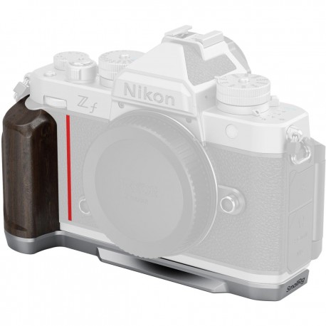 SmallRig plaque en L avec poignée en bois pour Nikon Z f (argent) - 5707