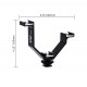 Support en V 125mm triple fixation griffe flash ou trépied