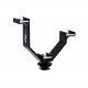 Support en V 125mm triple fixation griffe flash ou trépied