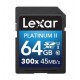 Lexar carte mémoire SDHC 64GB classe 10 Platinum 300x