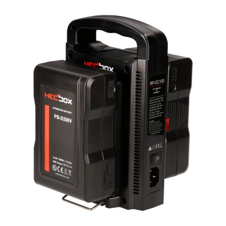 Kit HedBox 2x 98Wh batterie V-Mount et chargeur total 196Wh