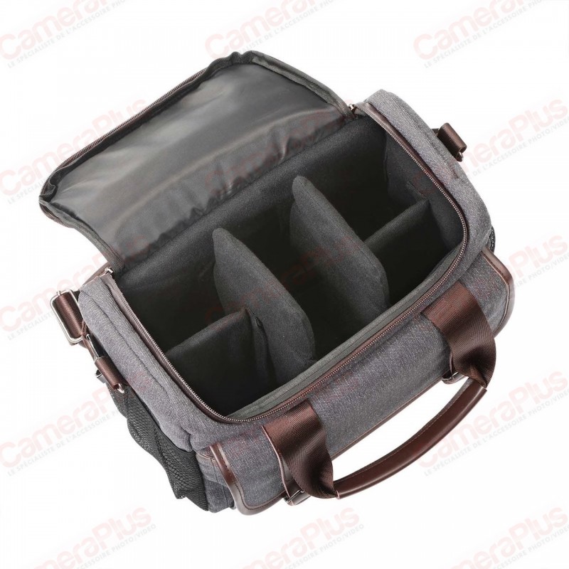 Sac à Bandoulière Domke Heritage F-5XB Pour Appareil Photo - Toile Enduite Vert - Fabriqué Aux USA - Idéal Pour 1 Boîtier + 2 Objectifs
