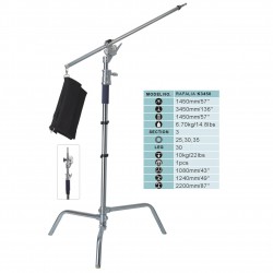 Trépied de studio Rafalia K3450 max 10kg avec bras C-Stand