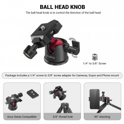 SmallRig Mini trépied alu avec rotule Ball - BUT2664