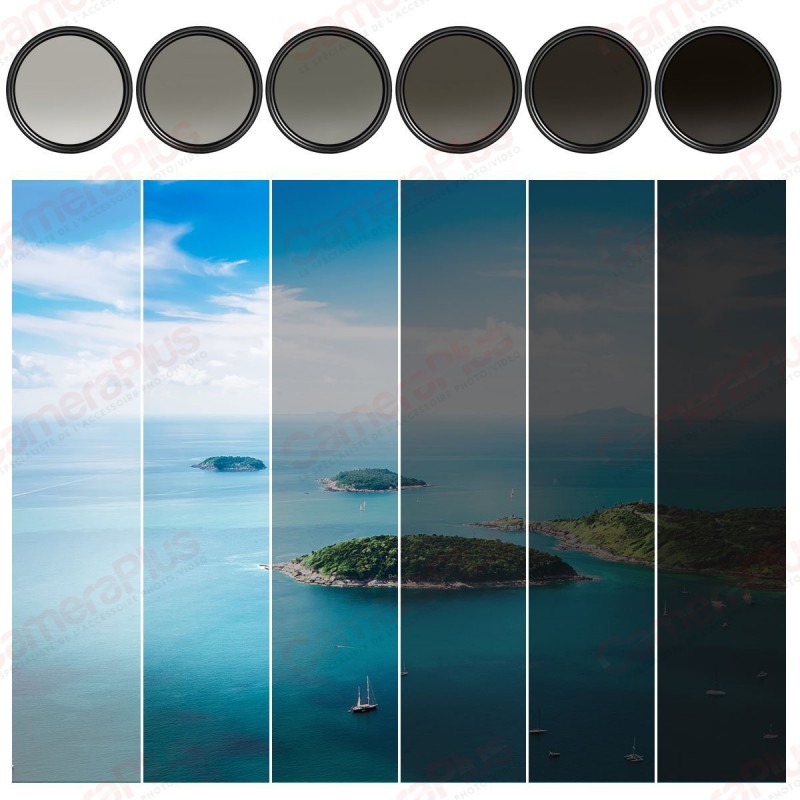 Tide Optics Variable ND Filter – ND2 To ND400, 37mm-82mm, Circular Neutral Density For Cameras